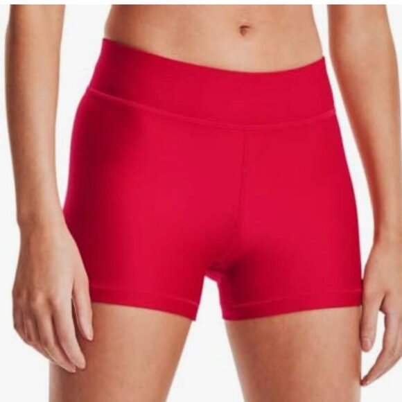 NWT Under Armour Women's HeatGear Mid Rise Shorty, red, XL - Picture 1 of 9